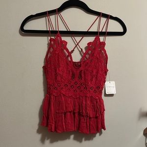 Intimately Free People Adella Cami Top NWT - Cherry Red 🍒
